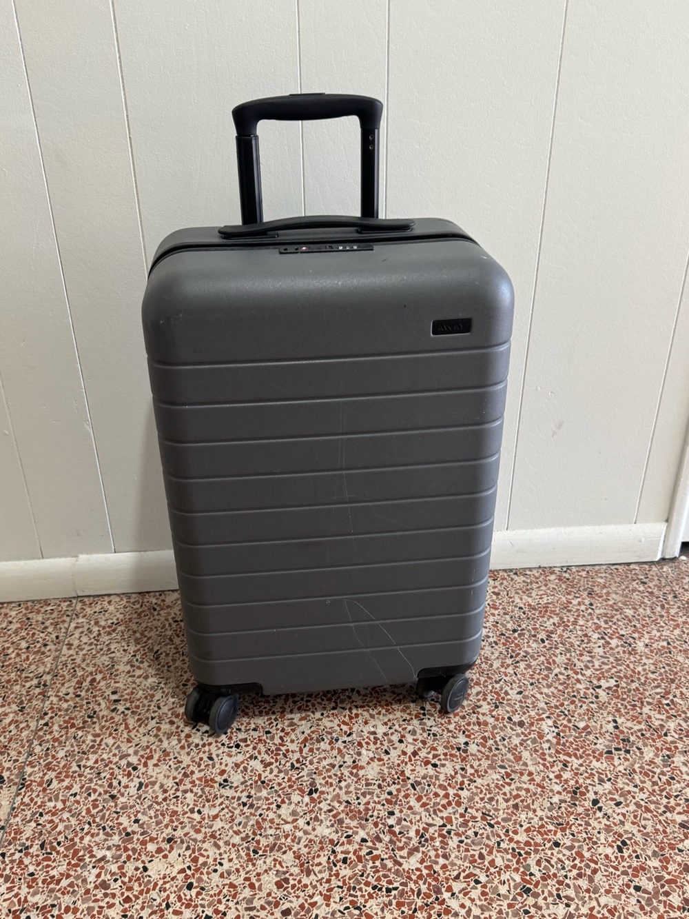 Away Gray Hardside Carry-On Luggage with Spinner Wheels Suitcase